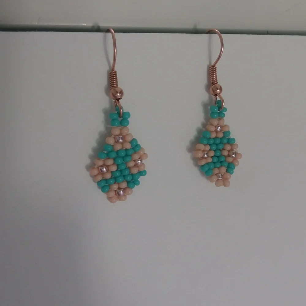 Pink flower earrings